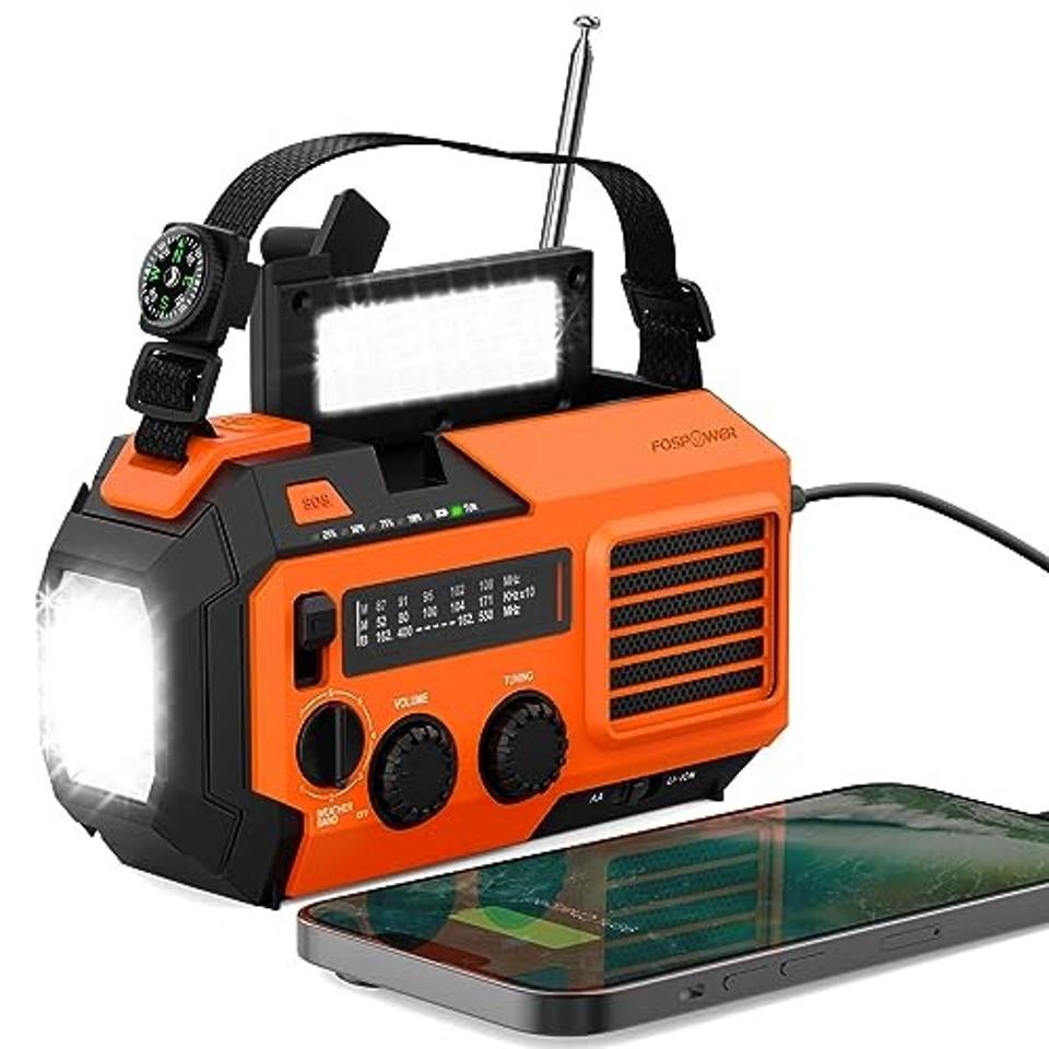 Hand-cranked Emergency Am/fm Radio and Flashlight - Weather Radio, image size:960x960