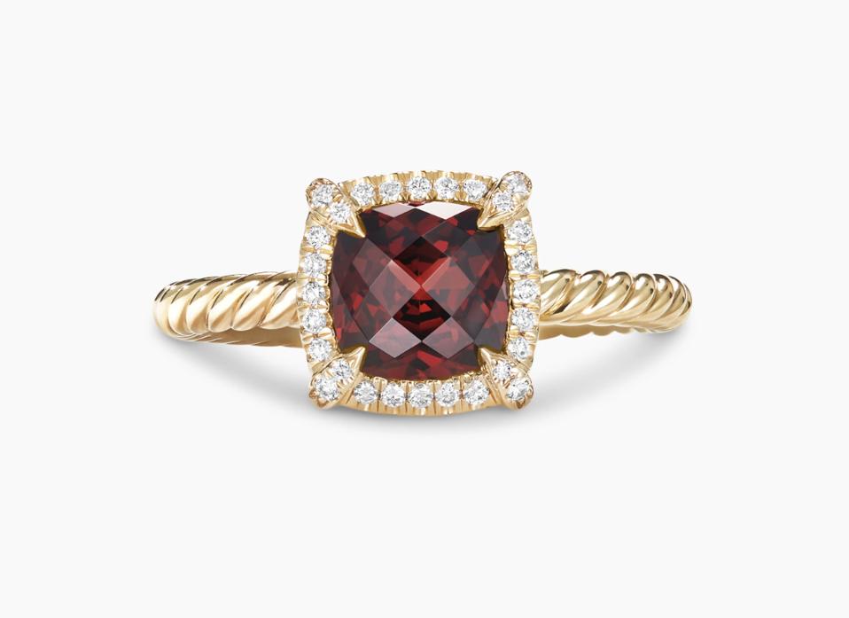 LMDPRAJAPATIS 9.25 Carat Natural Garnet Gold Adjustable Ring - Statement Gemstone Jewelry For Men & Women