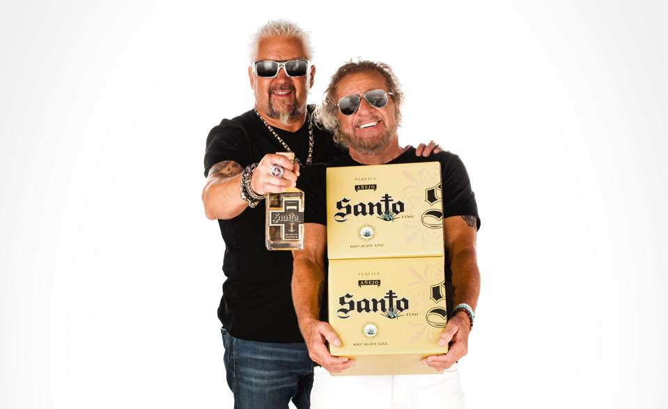 Sammy Hagar and Guy Fieri, the co-partners of Santo Tequila.