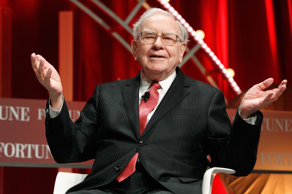 Warren Buffett speaking on stage