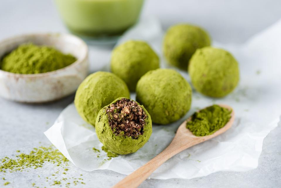 Raw matcha green tea energy balls