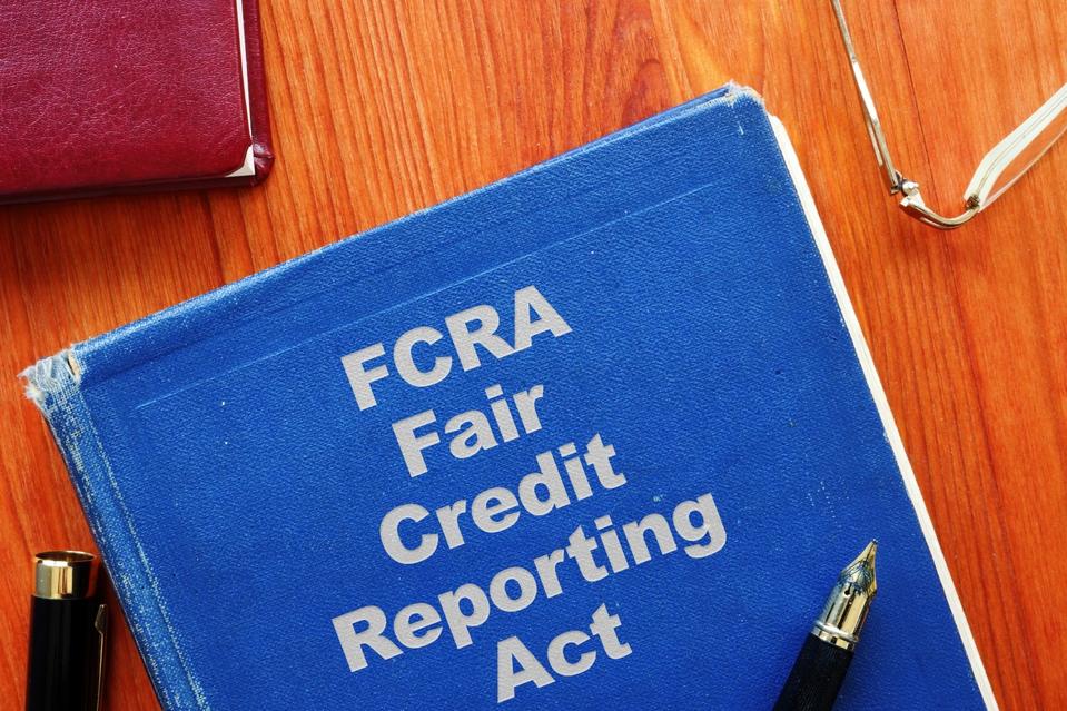 Text sign showing hand written words Fair Credit Reporting Act (FCRA)