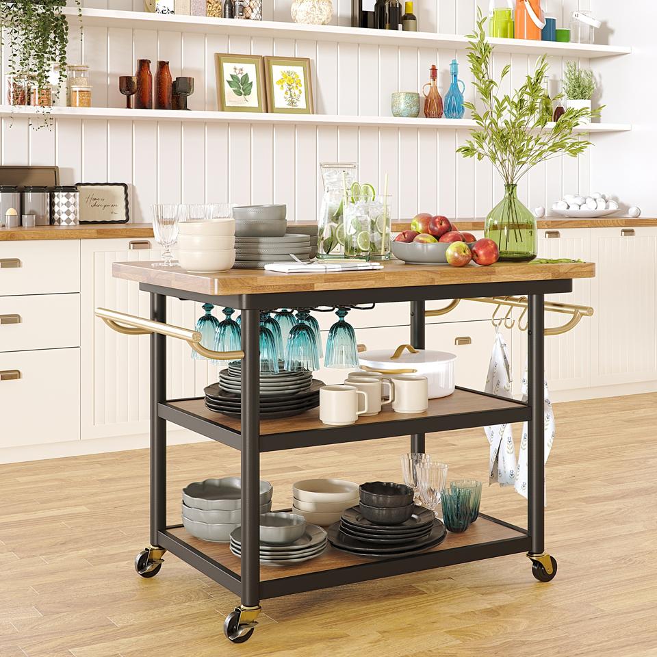 Drew Barrymore’s Stylish Kitchen Island Is A Functional Space-Saver