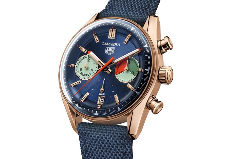The TAG Heuer Carrera Skipper Chronograph in rose gold,
