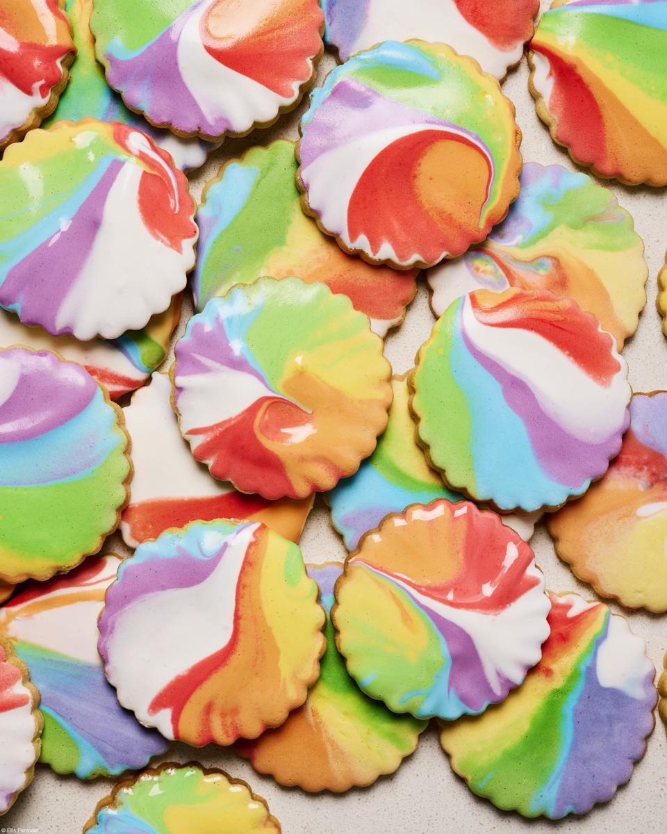 Colorful 'pride cookies'.