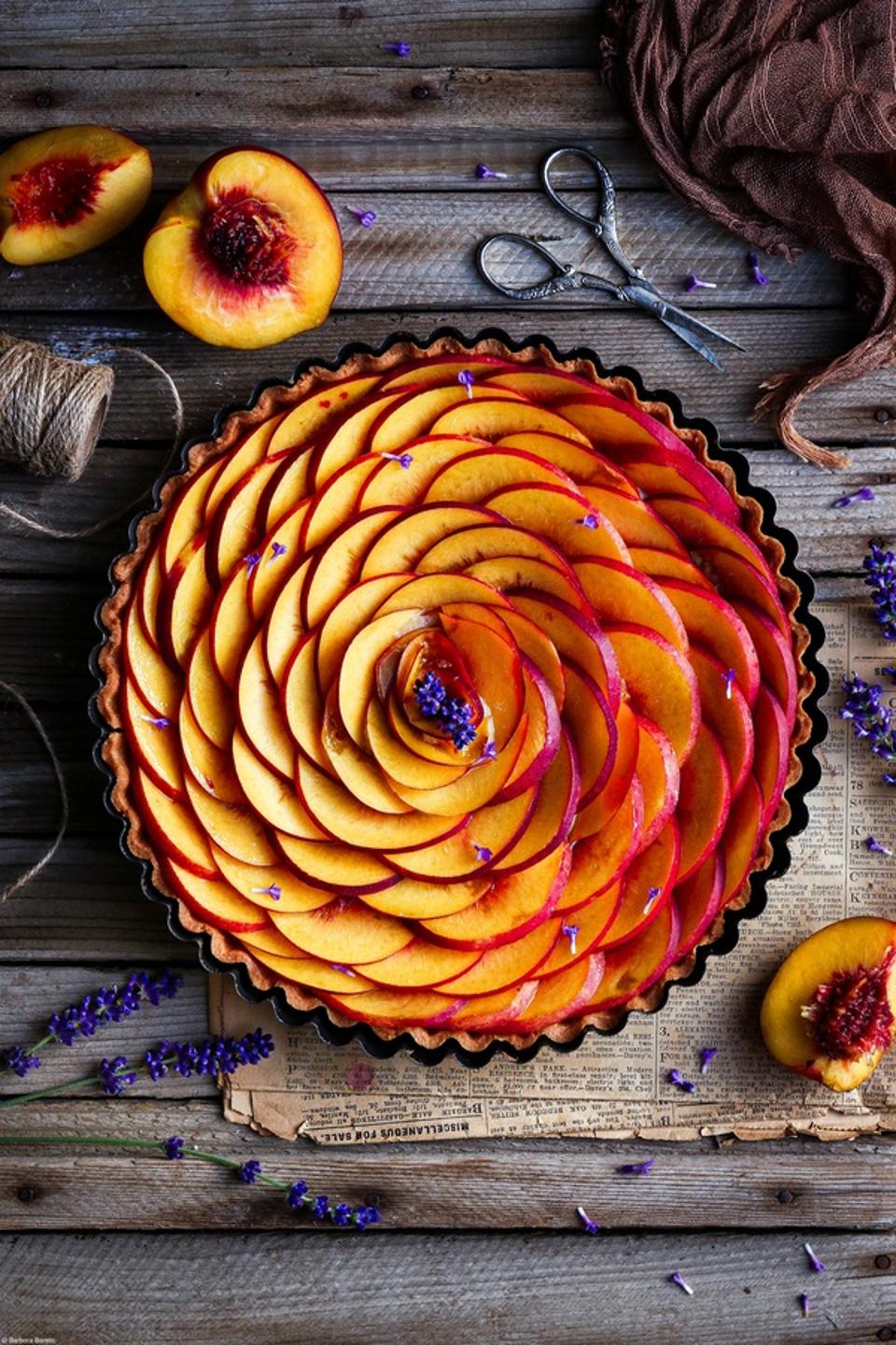 A summer nectarine and lavender tart