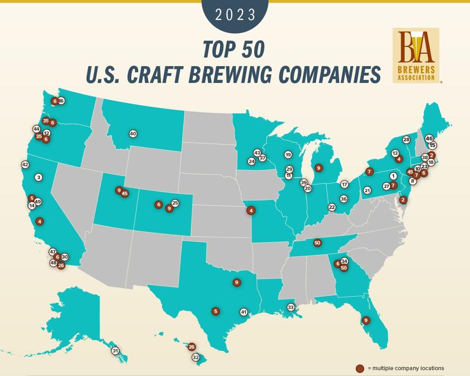 Brewers Association Announces Top 50 Largest Craft Brewing Companies