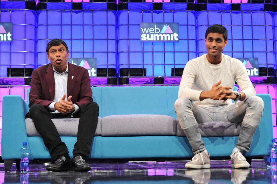 Speakers At The 2015 Web Summit; Naveen Jain and his son Ankur Jain.