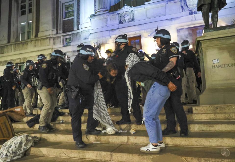 Dozens of students arrested at the occupied Hamilton Hall building of Columbia University in New York