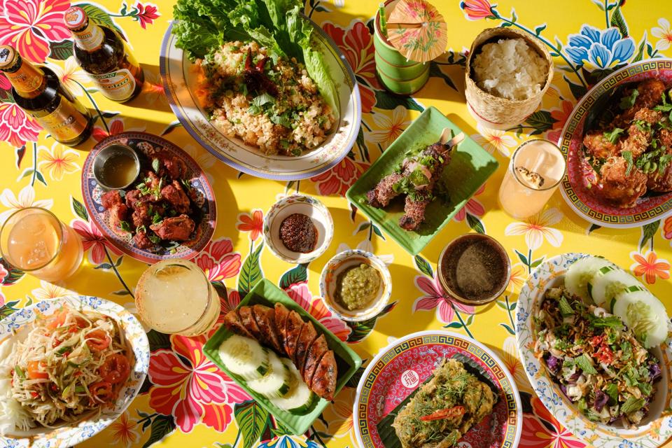 Table Shot of Laotian dishes