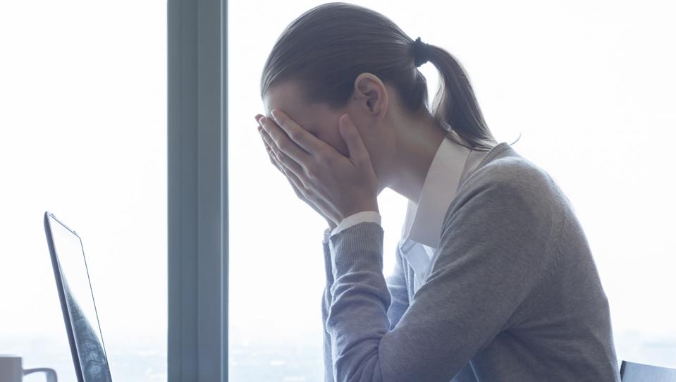 Stressed businesswoman