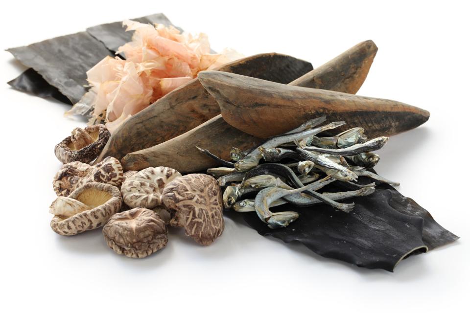 Ingredients of Umami and Kokumi-rich Japanese dashi stock.