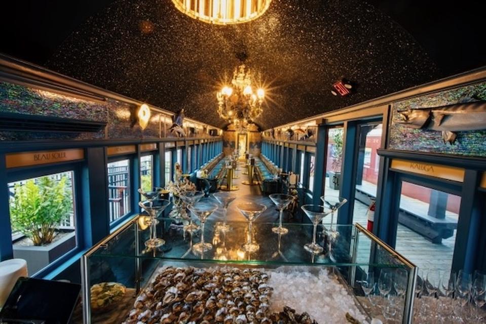 The JCB Parlor train car at the Calistoga Depot.