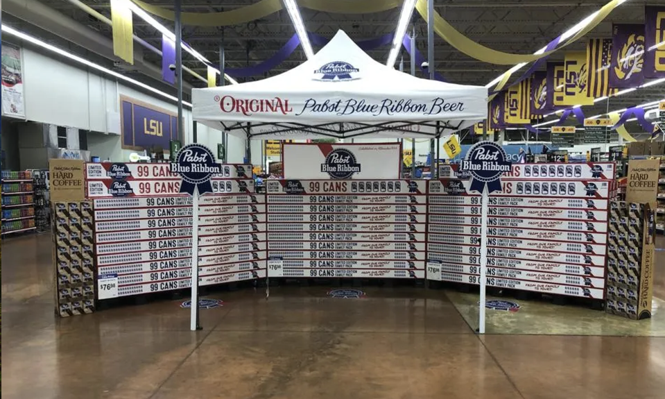 The PBR 99-pack makes for a show stopping display in retail.