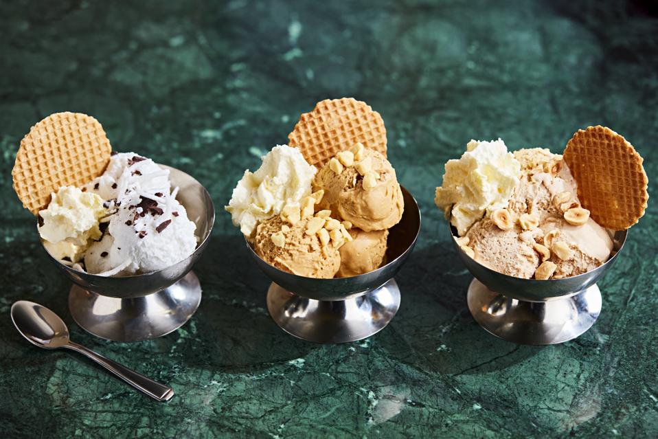 three ice creams