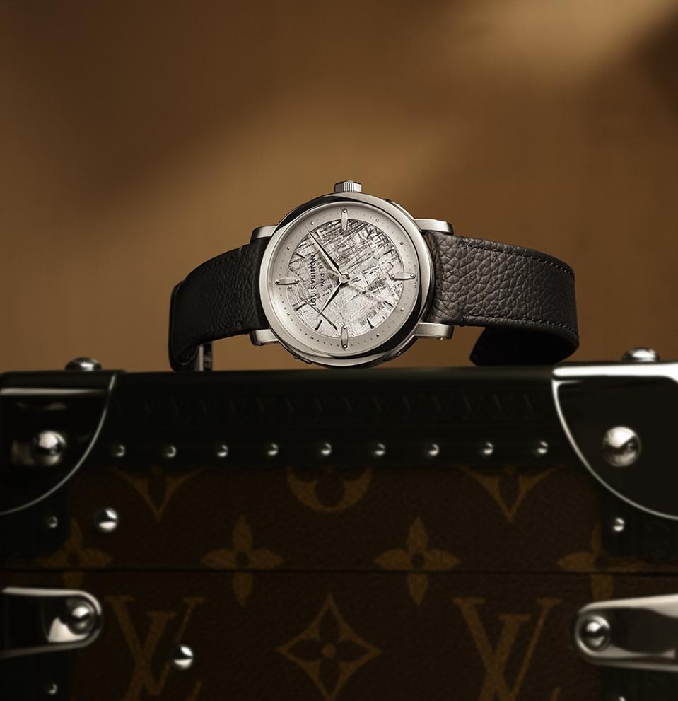 Louis Vuitton Escale with platinum case and meteorite dial.