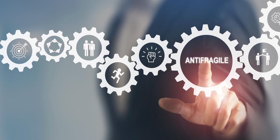 Antifragile mindset and team building concept. Leveraging opportunities for growth and innovation, creating value, long term success for organization.