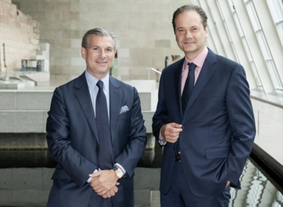 Louis Ferla (left) with Max Hollein, The Met’s Marina Kellen French, director and CEO
