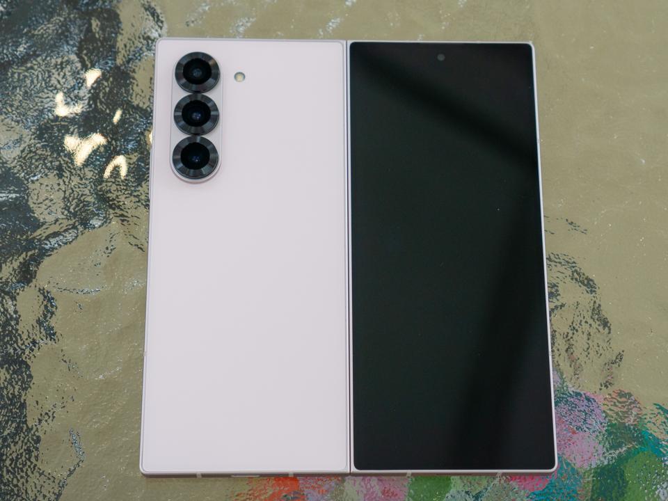 The Samsung Galaxy Z Fold 6 on a glass table