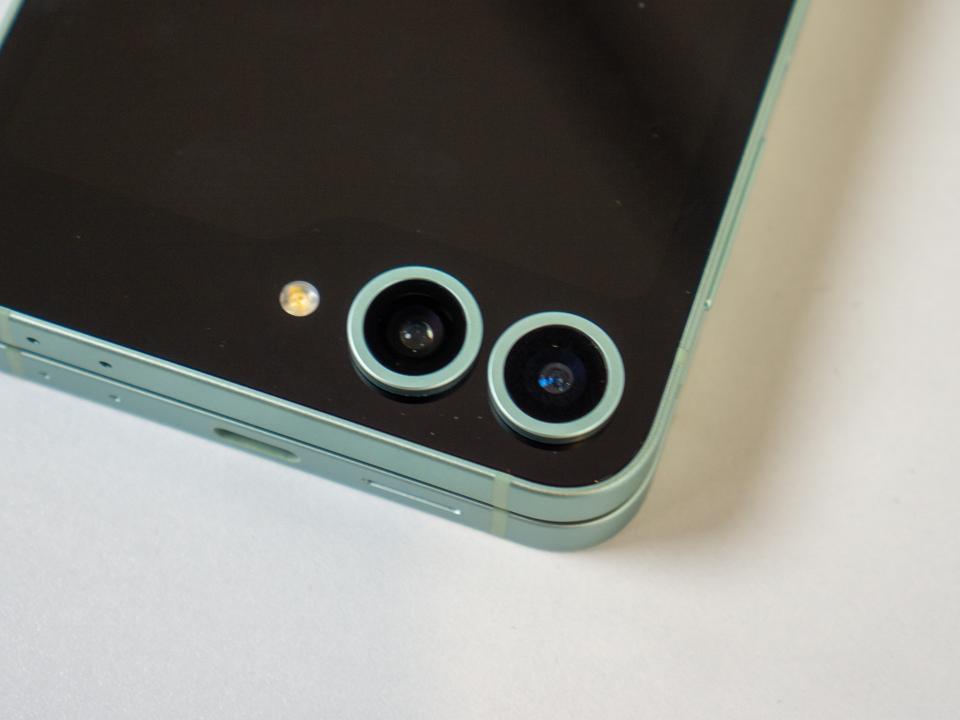 A close up of the Samsung Galaxy Z Flip 6 cameras.