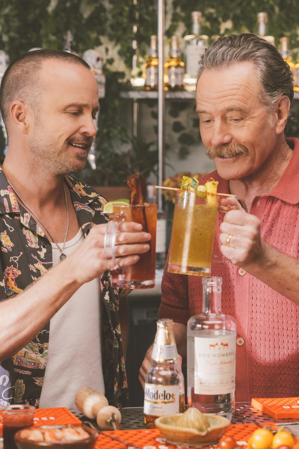 Aaron paul and Bryan cranston Cheers