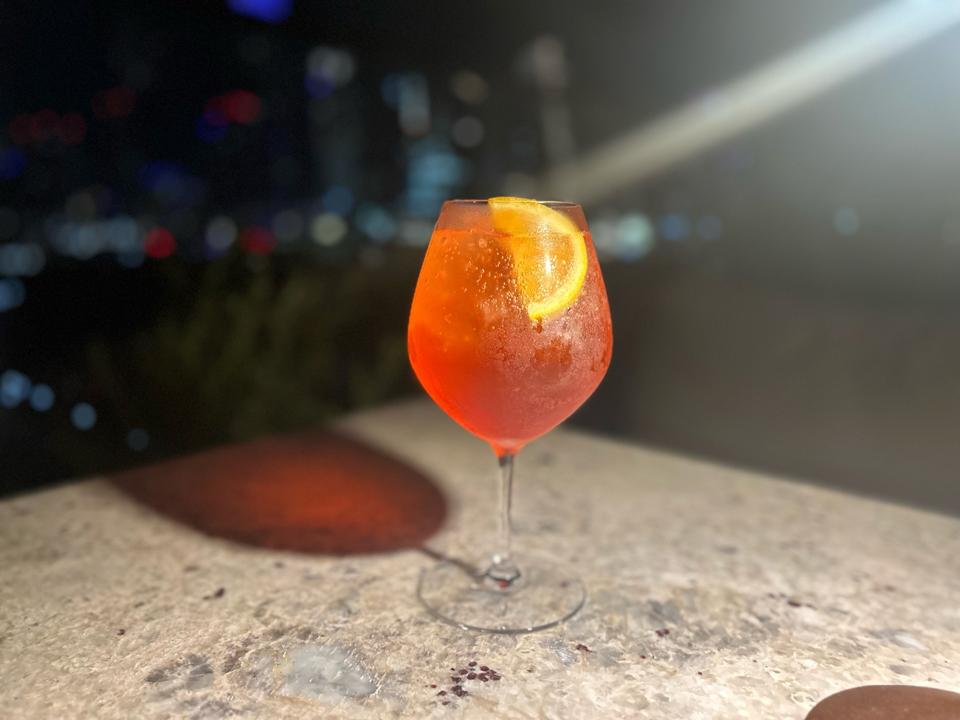 a sparkling cocktail