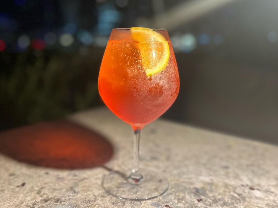 a sparkling cocktail