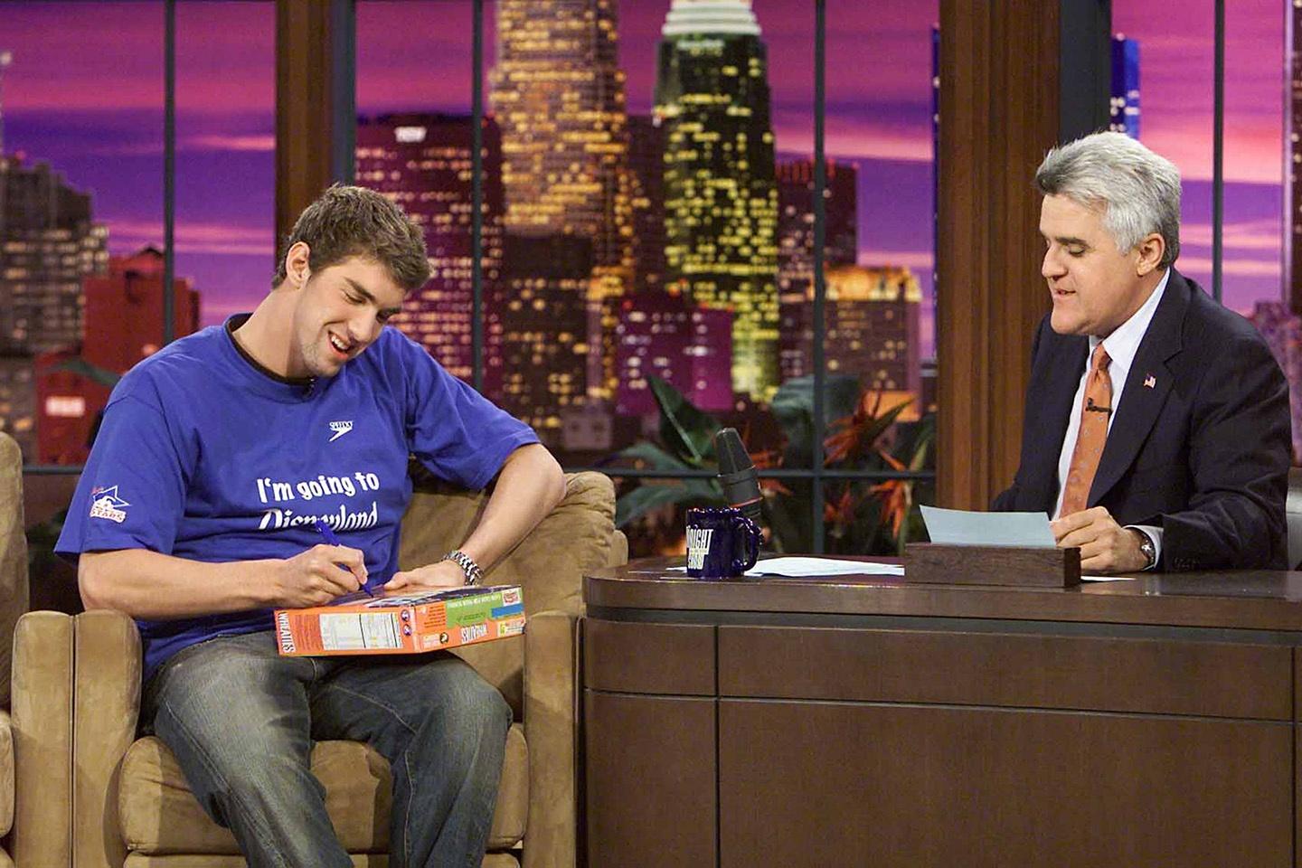 Michael Phelps interview with host Jay Leno _Paul Drinkwater-NBCU Photo Bank-NBCUniversal-Getty Images