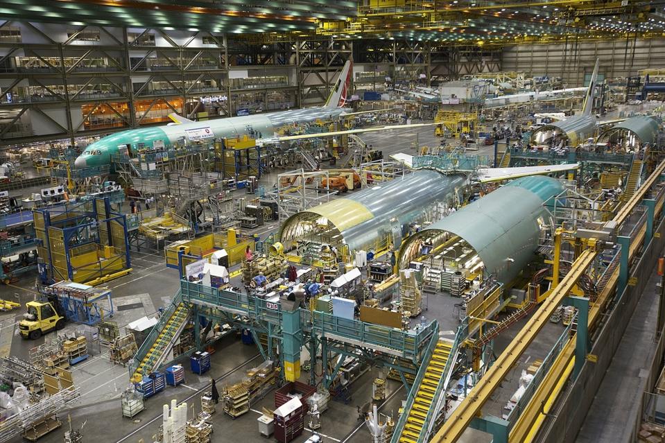 Boeing's Everett Plant Continues Assembly Of 777 And 787 Widebody Jets