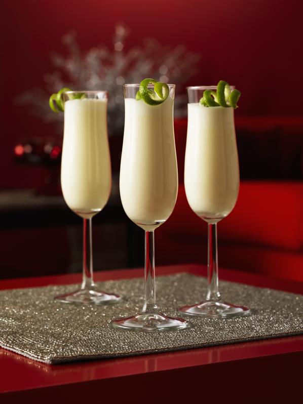 Three glasses with Ramos Gin Fizz