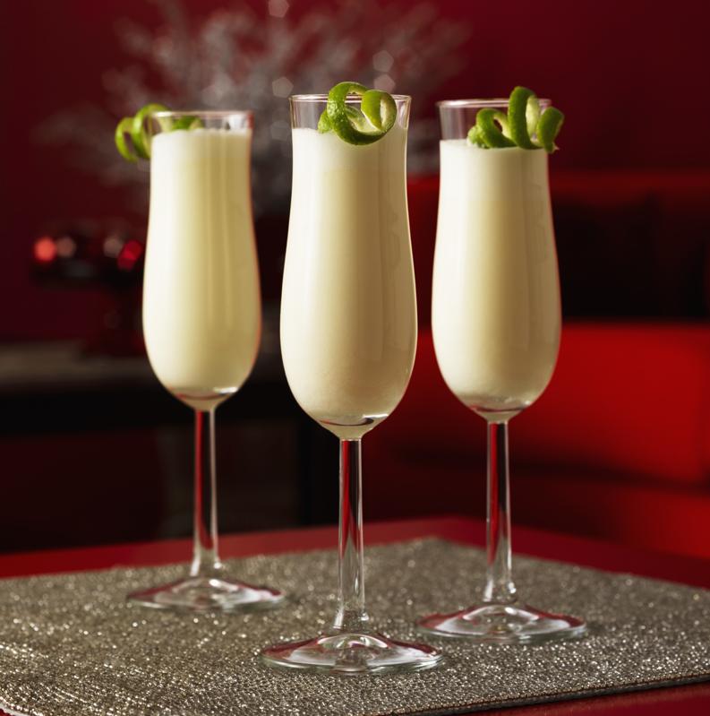 Three glasses with Ramos Gin Fizz