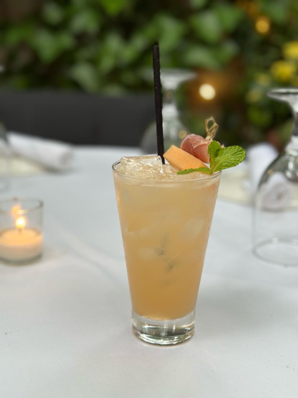 Prosciutto-Infused Rum and Cantaloupe Juice Cocktail 