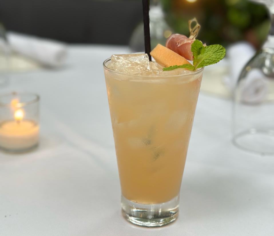 Prosciutto-Infused Rum and Cantaloupe Juice Cocktail