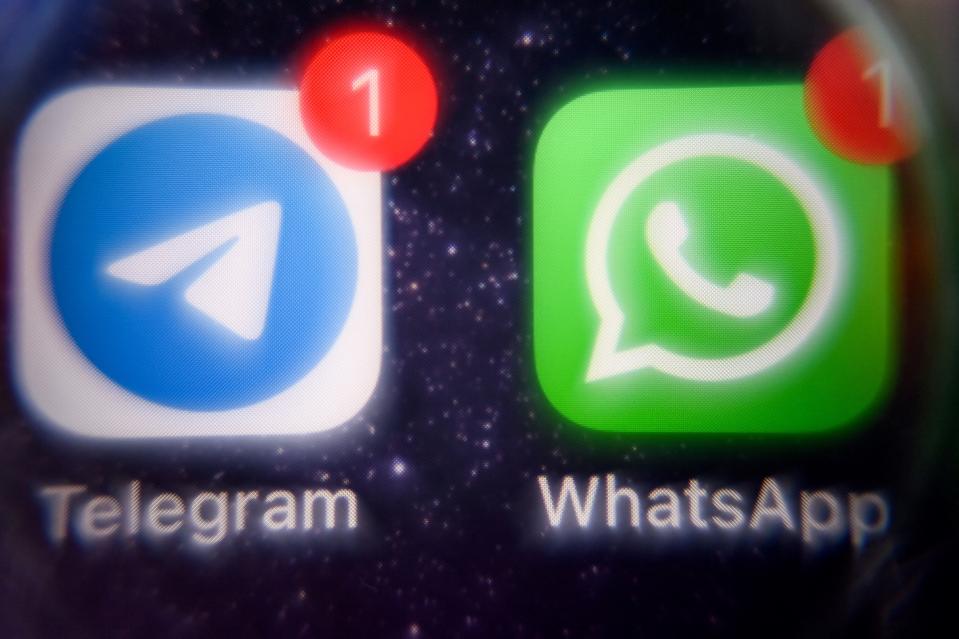 WhatsApp and Telegram on screen