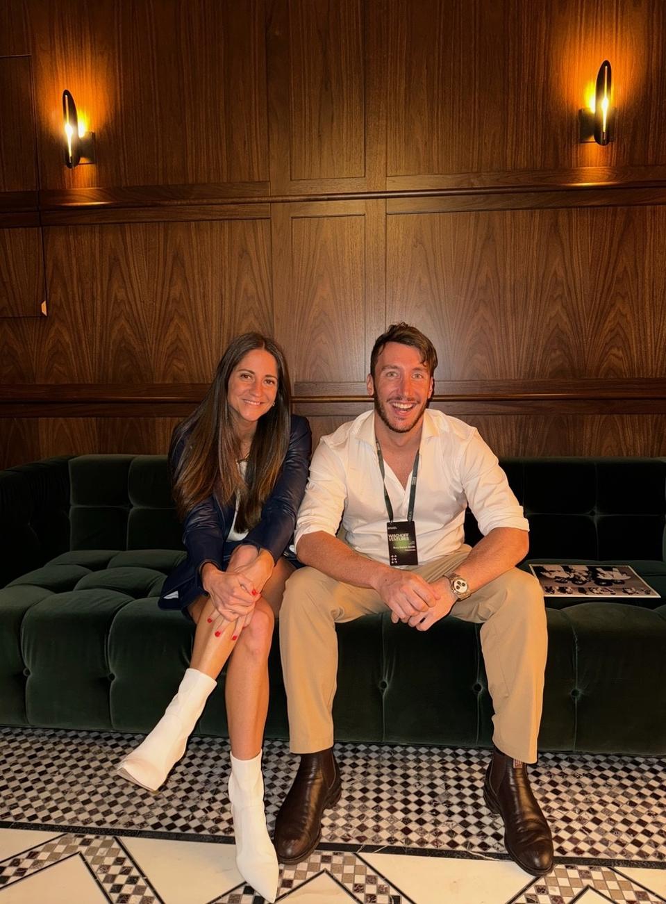 Checkmate CEO Rory Garton-Smith with investor Nichole Wischoff