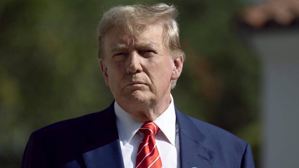 Former President Trump Votes In Florida's Primary Election In Palm Beach