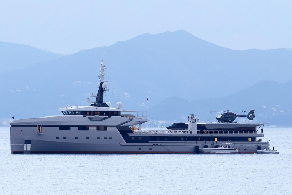 Jeff Bezos' Abeona support yacht.