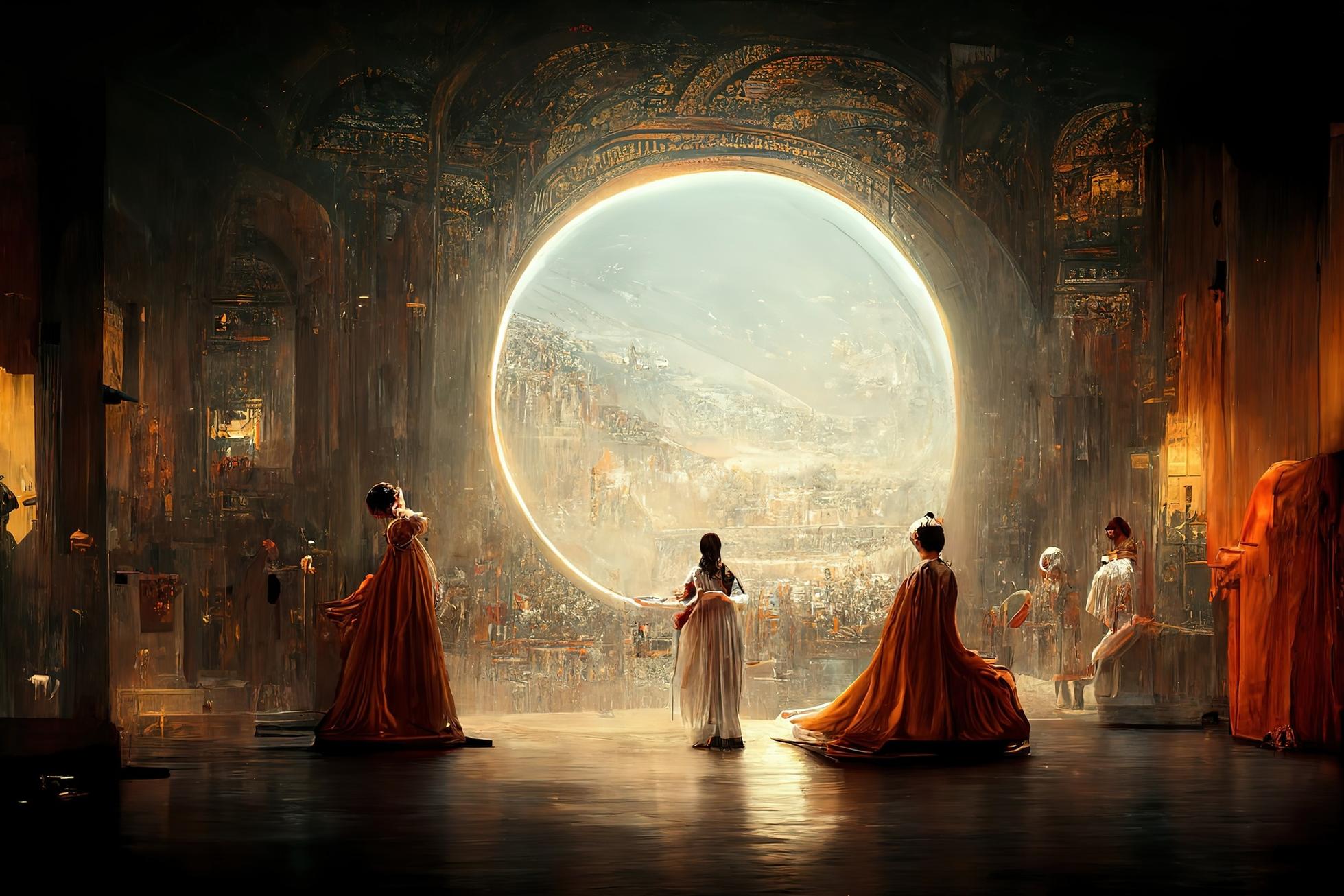 Jason Allen entered over 600 meticulously-written prompts into AI image generator Midjourney to create Théâtre D’opéra Spatial, French for “space opera theater,” which depicts a futuristic royal court. 