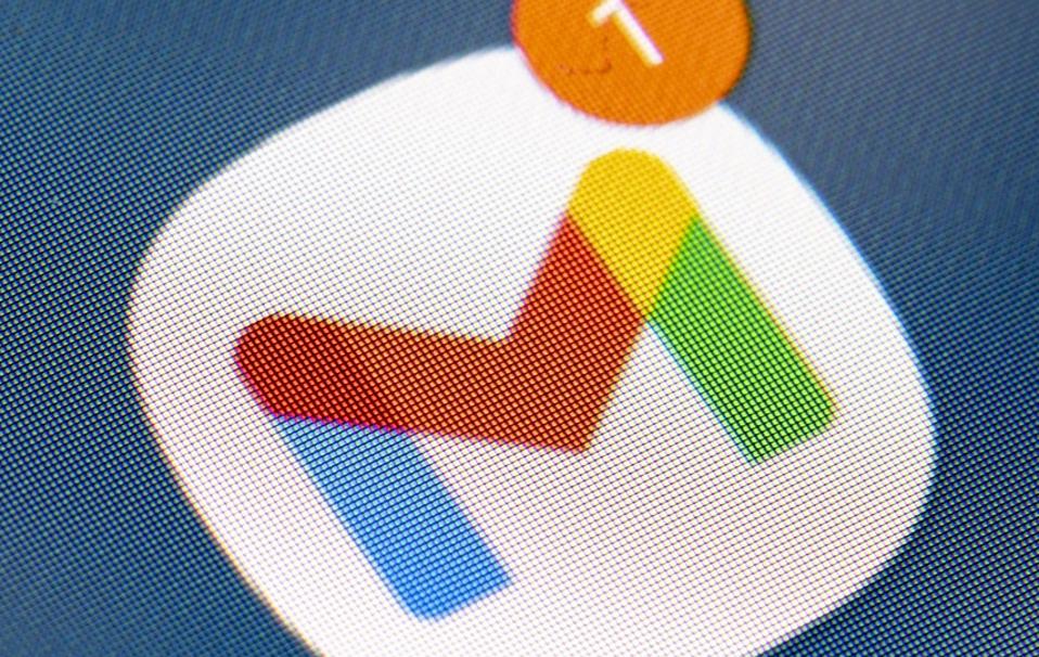 Gmail App on screen.