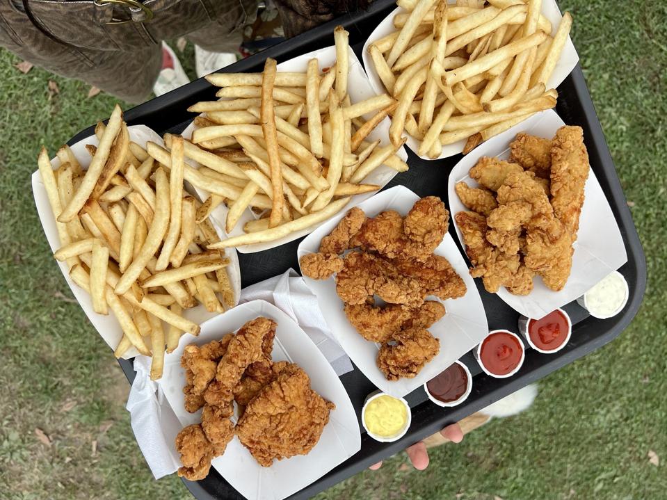 Chicken tenders at fries at Roba's Family Farms in Pennsylvania