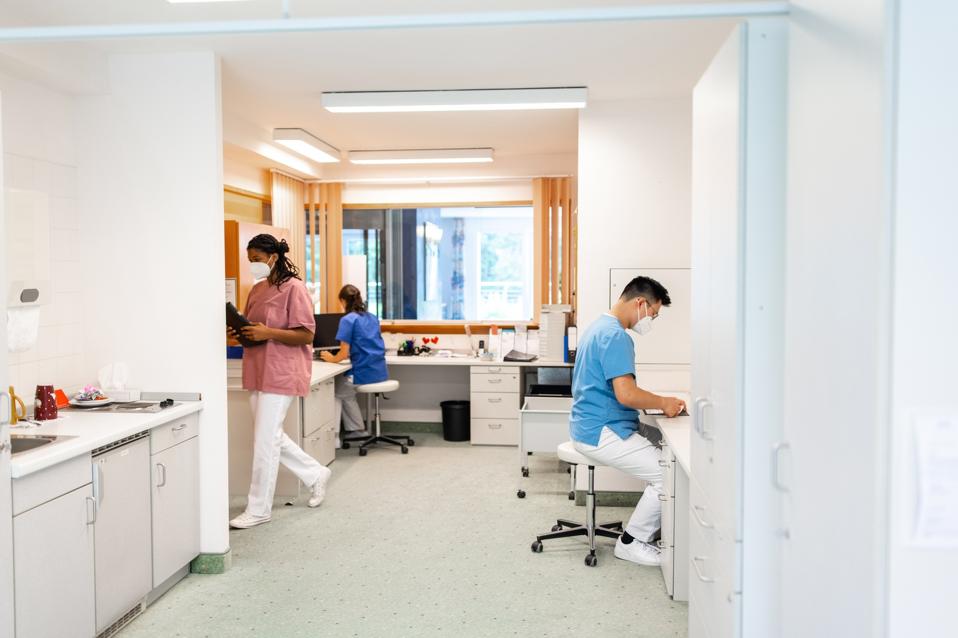 People working in hospital administration department