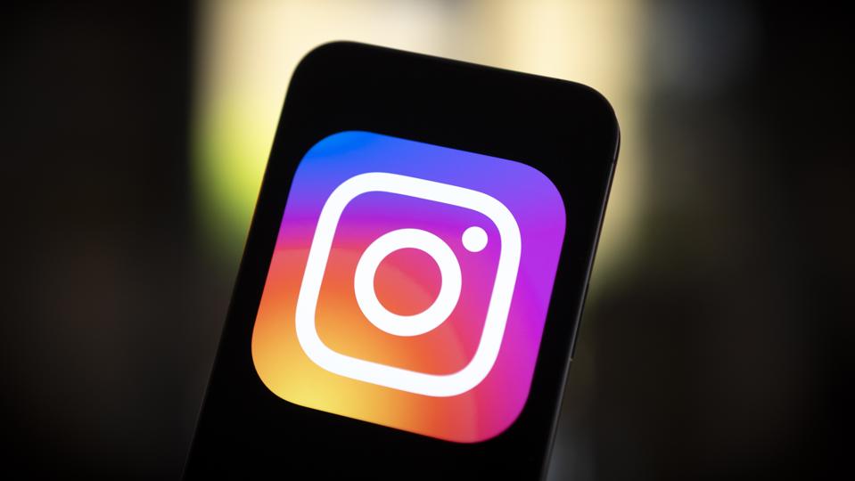 Instagram logo on a mobile device.