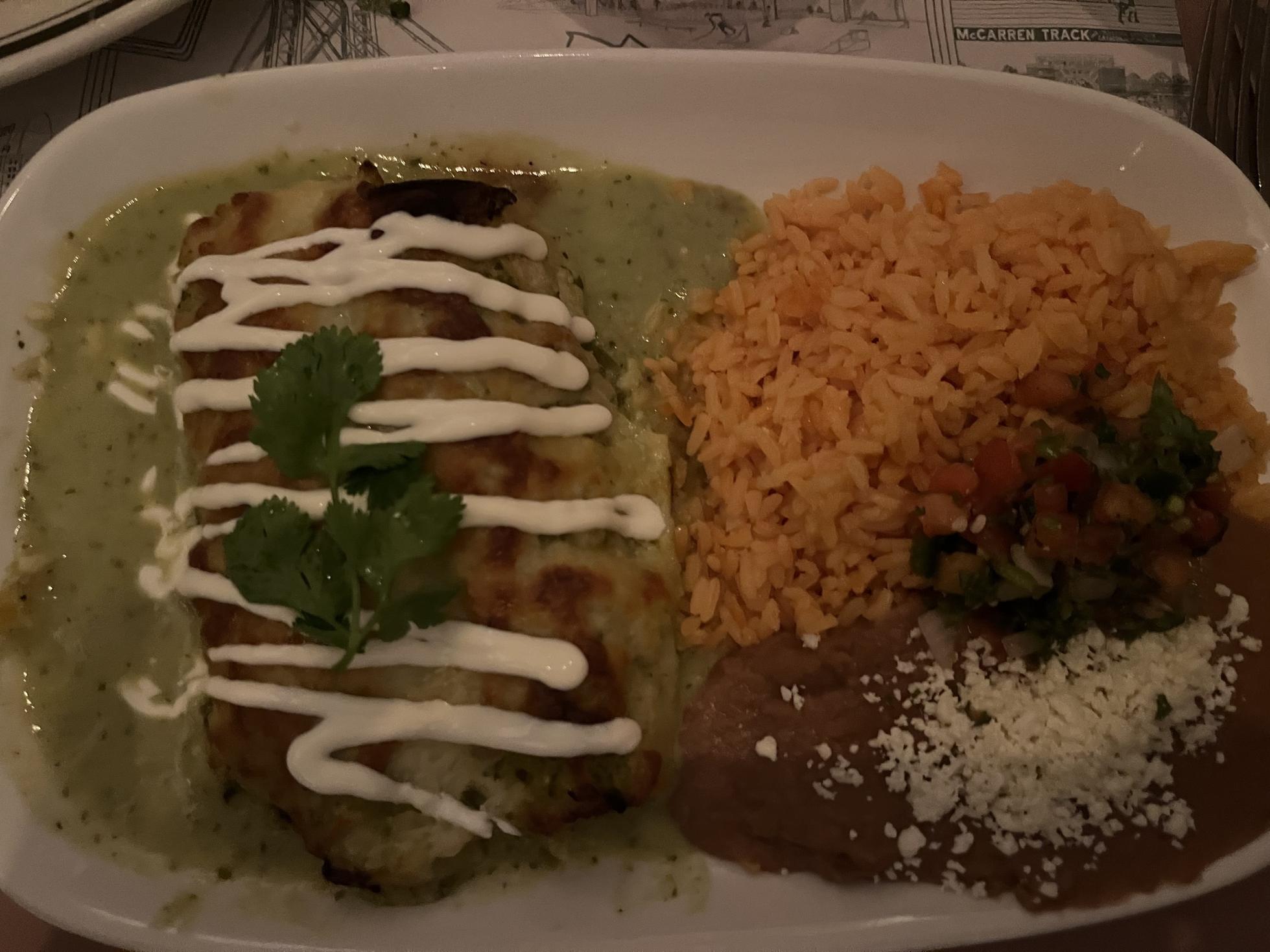 A plate of Tex-Mex food from Kellogg's Diner in Brooklyn, New York.
