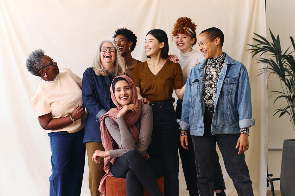 Decorative image of a diverse group of women together