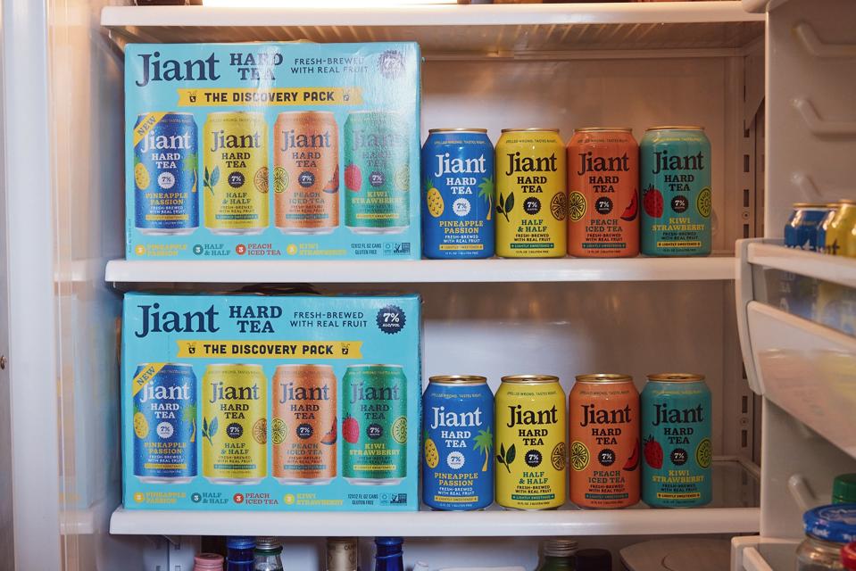 Jiant Hard Tea stocked in a refrigerator