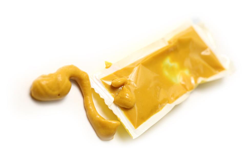 Mustards on white background