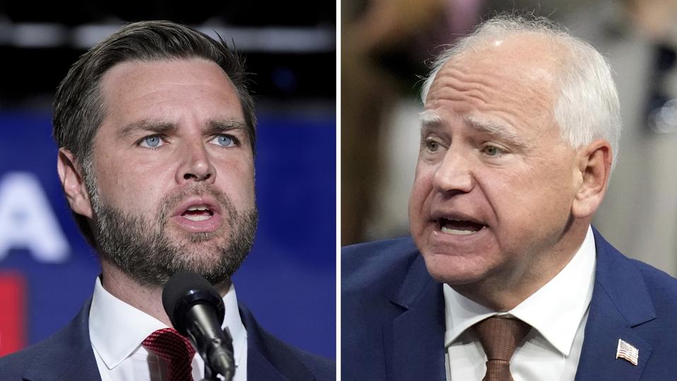 JD Vance and Tim Walz by AP