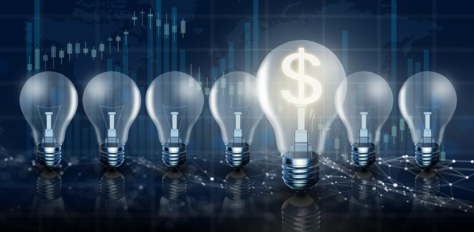 Money making idea and Growth of dollar exchange rate Concept. 3D Render.