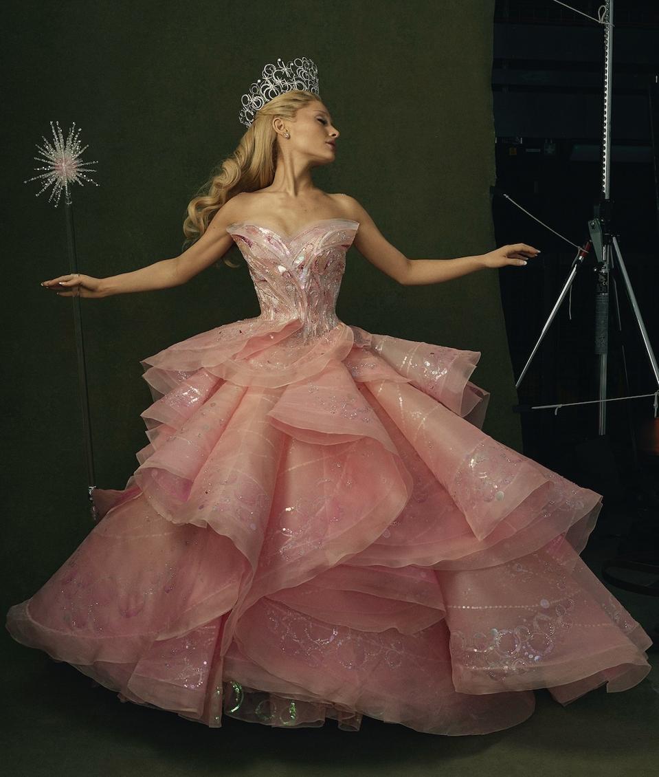 open lace back dress Wicked (2024) Glinda Pink Dress Sleepwear Outfits Cosplay Costume Hall –  Coshduk main image 0