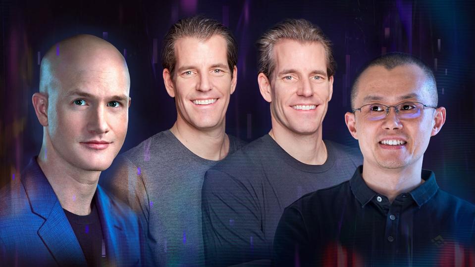 16x9-crypto-Illustration by Stephanie Jones for Forbes-Photos, from left_ Jamel Toppin for Forbes; Michale Prince for Forbes; Antonio Masiello_Getty Images